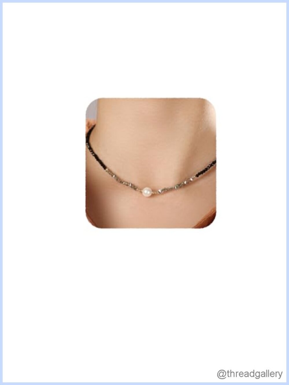 Seed Bead Pearl Pendant Choker Necklace Beaded Bohemian Collar Adjustable